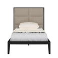 Orchid Bed - 3ft Single - Wenge Black and Beige - Fabric and Wood