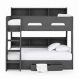 Orion Bunk Bed - 1 Drawer - Anthracite - Wood