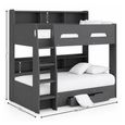 Orion Bunk Bed - 1 Drawer - Anthracite - Wood