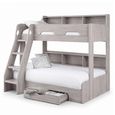 Orion Bunk Bed - 1 Drawer - Grey - Oak Effect