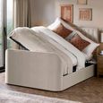 Alana Side Lift Ottoman TV Bed - Cream Velvet - Fabric - Sizes Available