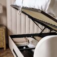 Alana Side Lift Ottoman TV Bed - Cream Velvet - Fabric - Sizes Available