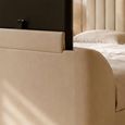 Alana Side Lift Ottoman TV Bed - Cream Velvet - Fabric - Sizes Available