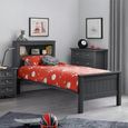 Maine Bookcase Bed - 3ft Single - Anthracite Lacquered - Wood