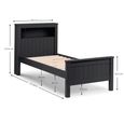 Maine Bookcase Bed - 3ft Single - Anthracite Lacquered - Wood