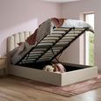 Monaco Ottoman Storage Bed - Beige - Fabric - Sizes Available
