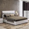 Alba Italian Bed - White - Carrara Marble Inlay - Sizes Available