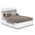 Alba Italian Bed - White - Carrara Marble Inlay - Sizes Available