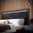 Onyx Italian Fluted Bed - Charcoal Black and MedBlue - Sizes Available