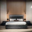 Onyx Italian Fluted Bed - Charcoal Black and MedBlue - Sizes Available