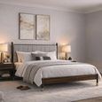 Bali Bed - Grey and Dark Ebony - Fabric and Wood - Sizes Available