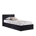 Berlin Ottoman Storage Bed - Black Velvet Fabric - Sizes Available