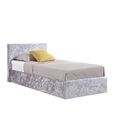 Berlin Ottoman Storage Bed - Steel Crushed Velvet Fabric - Sizes Available