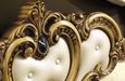 Barocco Bed - Ivory and Gold - Leather - Sizes Available