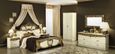 Barocco Bed - Ivory and Gold - Leather - Sizes Available