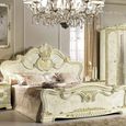 Leonardo Bed - Ivory Gloss and Gold - Sizes Available
