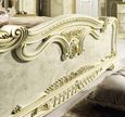 Leonardo Bed - Upholstered - Ivory Gloss and Gold - Sizes Available