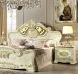 Leonardo Bed - Upholstered - Ivory Gloss and Gold - Sizes Available