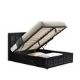 Hannover Ottoman Storage Bed - Black Velvet Fabric - Sizes Available
