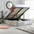 Hannover Ottoman Storage Bed - Steel Crushed Velvet Fabric - Sizes Available