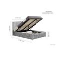 Hannover Ottoman Storage Bed - Steel Crushed Velvet Fabric - Sizes Available