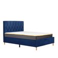 Loxley Bed - Blue Fabric - Sizes Available