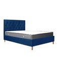 Loxley Ottoman Storage Bed - Blue Fabric - Sizes Available