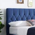 Loxley Ottoman Storage Bed - Blue Fabric - Sizes Available