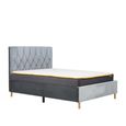 Loxley Bed - Dark Grey Fabric - Sizes Available
