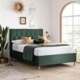 Loxley Ottoman Storage Bed - Green Fabric - Sizes Available