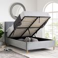 Loxley Ottoman Storage Bed - Grey Fabric - Sizes Available