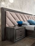 Elite Bed - Upholstered Headboard Boiserie - Silver Birch - Sizes Available