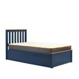 Phoenix Ottoman Storage Bed - Navy Blue Wood - Sizes Available