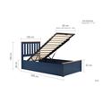 Phoenix Ottoman Storage Bed - Navy Blue Wood - Sizes Available