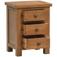 Original Bedside Cabinet - 3 Drawer - Rustic Oak