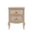 Clearance - Camille Bedside Cabinet - 2 Drawer - French Style - Oak - FSS17327
