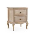 Clearance - Camille Bedside Cabinet - 2 Drawer - French Style - Oak - FSS17327