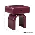 Bennet Bedside Table - 1 Drawer - Burgundy