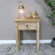 Carved Mango Wood 1 Drawer Bedside Table thumbnail 4