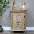 Carved Mango Wood 1 Door Narrow Bedside Cabinet thumbnail 5