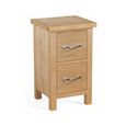 New Trinity Narrow Bedside Cabinet - 2 Drawer - Natural Oak
