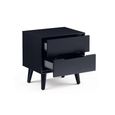 Alicia Black Bedside Cabinet - 2 Drawer