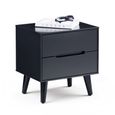 Alicia Black Bedside Cabinet - 2 Drawer