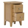 Kilkenny Narrow Bedside Cabinet - 2 Drawer - Oak