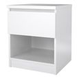 Naia Bedside Cabinet - 1 Drawer - White Gloss