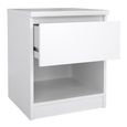 Naia Bedside Cabinet - 1 Drawer - White Gloss
