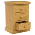 Churchill Bedside Cabinet - 3 Drawer - Kids - Waxed Pine