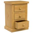 Churchill Bedside Cabinet - 3 Drawer - Waxed Pine