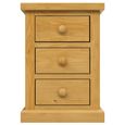 Churchill Bedside Cabinet - 3 Drawer - Waxed Pine