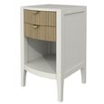 Aubrie Bedside Table - 2 Drawer - Soft Natural Painted